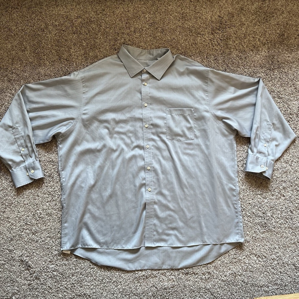 Joseph Abboud Button Up Shirt Sz. 19 34/35 Gray Long Sleeve Regular Fit No Iron